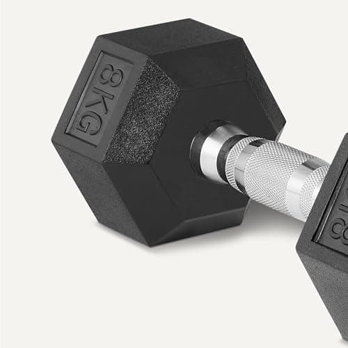 Amazon Basics Rubber Encased Hex Dumbbell Weights Set - Image 6