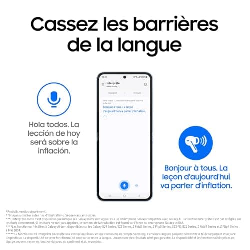 Samsung Galaxy Buds3, Wireless Earbuds, Active Noise Cancelling, Bluetooth, Silver, Audio 360, Galaxy AI, Mains Charger Included, (FR Version) [Amazon Exclusive] - Image 8