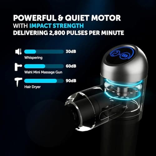 Wahl Mini Massage Gun On The Go Deep Tissue Massage Gun Cordless Massager with Adjustable Speed Adjustment, Four Attachments, Lightweight and Powerful, Ideal for Travel and Gym - Image 6