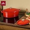 Gerlach Le Creuset 1760 Casserole Dish 5.5 L Cast Iron with Lid for All Ovens Natural Red - Image 6
