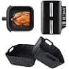 2 Pieces Extra High Silicone Air Fryer Mould for NINJA Air Fryer Oil Free Ninja Double Stack 7.6L SL300EU, Reusable Ninja Airfryer Accessories Dish Silicone for SL300EU - Image 3