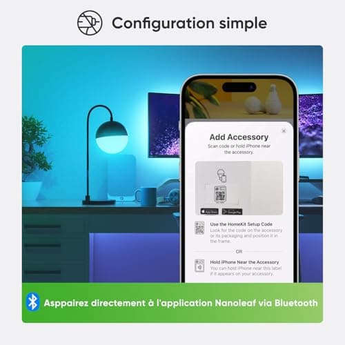 Nanoleaf Matter Essentials Pack de 2 Wifi Ampoules LED E27 Connectées RGBW - Lampes Intelligentes, Horaires personnalisés， Contrôle par App/Voix (Compatible Alexa, Apple, Google), Salon Bureau Gaming - Image 9