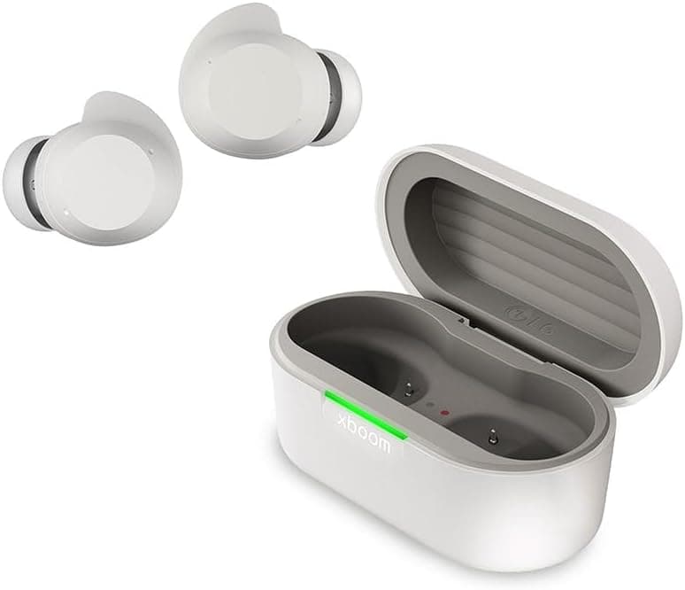 LG xboom Buds, Wireless Bluetooth Headphones, Bluetooth Headphones, Noise Cancelling, Wireless Headphones, Sports Bluetooth Earbuds, In-Ear Headphones, White