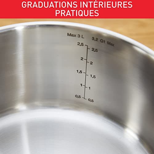 Tefal Comfort Max C973S344 Set of 3 Saucepans 14/16/18 cm + 2 Glass Lids 16/18 cm Induction High Quality Stainless Steel Heat Insulated Handles - Image 7