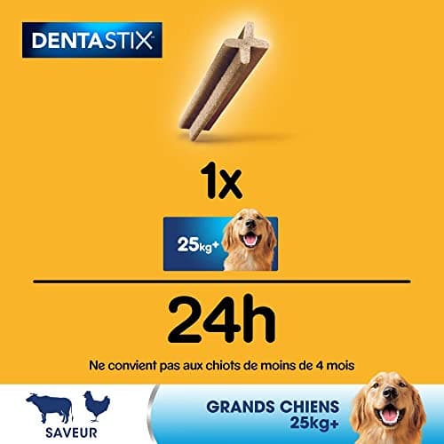 PEDIGREE DENTASTIX 56 Bâtonnets à Mâcher pour Grand Chiens 25kg+, 8 Sachets de 7, Saveur Poulet et Bœuf, Détartrage Dentaire Chien, Soins Dentaires pour Chien (Lot de 2) - Image 7