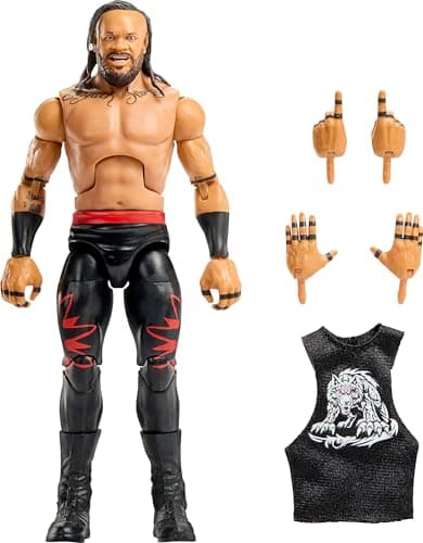 Mattel WWE Elite Action Figure & Accessories, Series #118, 6-inch Collectible Jacob Fatu with 25 Joint Points & Swappable Hands, Various Colours - Image 2