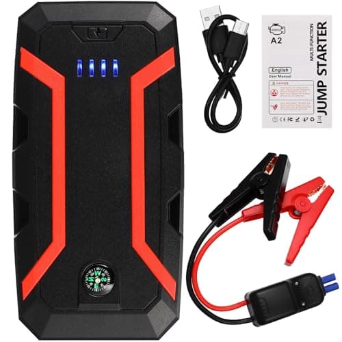 HEMOTON Démarreur de Batterie Portable pour Voiture Booster Urgence Automobile Chargeur de Batterie de Secours Compatible avec Moteurs Essence Jusqu - Image 2