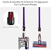Telescopic Tube for Dyson, Hard Extension Tube Compatible with Dyson V7 V8 V10 V11 V15, Quick Connect Suction Tube for Dyson Vacuum Cleaner with Two 2 in 1 Brushes, Purple - Image 4