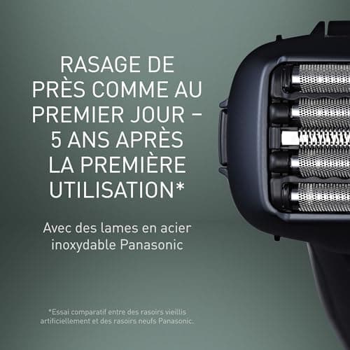 Panasonic Series 800 Personalcare ES-LV97 Rasoir 5 Lames dont 2 de finition externes Wet & Dry 5 accessoires 50 min d'autonomie 1 heure de charge Moteur linéaire Noir - Image 4