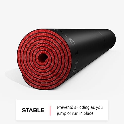 Peloton Reversible Workout Mat | 71" x 26" with 5mm Thick, Premium Heavy Duty Yoga Mat and Floor Mat, Tear and Scratch Resistant, Black, Red - Image 6