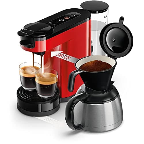 Philips Domestic Appliances SENSEO Switch Coffee Pod and Filter Machine - 2 in 1 Technology, 1 L Water Tank, 7 Cups in One Time, Red (HD6592/85) - Image 5