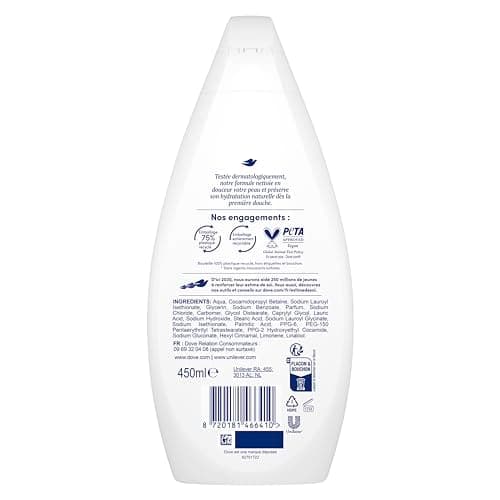 DOVE - Gel Douche - Essentiel Hydratant - Nettoie en douceur et adoucit la peau - Testé dermatologiquement - 0% Sulfate (lot promo de 2x 450ml) - Image 5