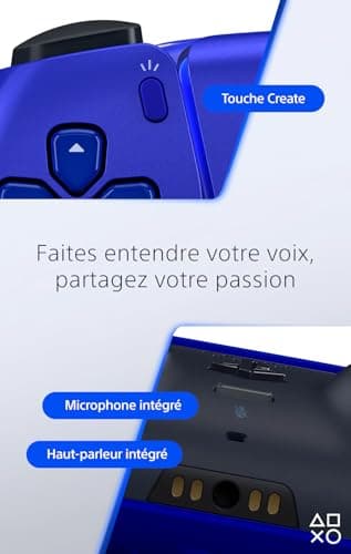 Playstation Sony, Manette 5 officielle DualSense, Sans fil, Batterie rechargeable, Bluetooth, Compatible avec PS5 et PC, Couleur : Cobalt Blue - Image 5