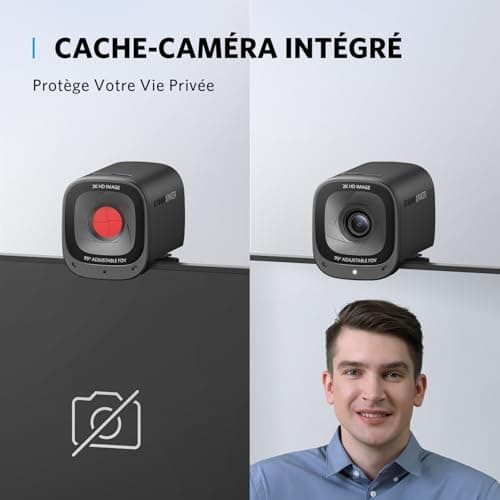 Anker PowerConf C200 2K USB Webcam Webcam for Laptop, Microphones with Noise Reduction and AI, Stereo Microphones, Adjustable Viewing Angle - Image 3