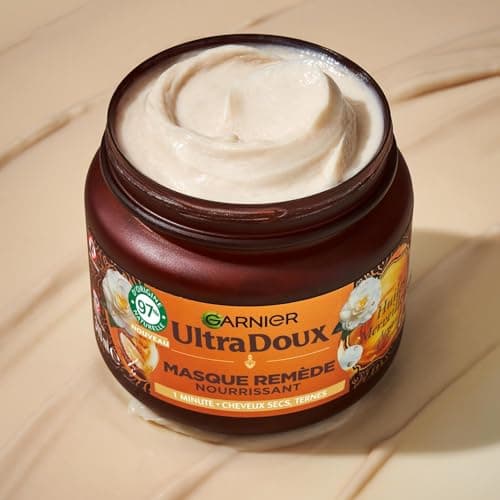 Garnier Ultra Doux - Masque Remède Nourrissant - Huile d'Argan & de Camélia - Pour Cheveux Secs & Ternes - Sans Silicone & Sans Parabène - 340 ml - Image 7