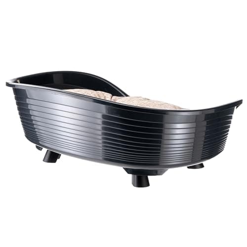 Ferplast Panier Chien avec Coussin en Coton, Lit sureleve chien, Lit pour Chien en Plastique Moyen, Plastique Recyclé, Corbeille Chien, Respirant Antidérapant, THRONE 82 x 59,5 x h 29,5 cm, Noir - Image 8