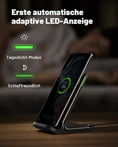 INIU Wireless Charger, [2 Pack] 15W Induction Charger with Dual Coil and Light Adaptive Easy to Sleep Wireless Charger Stand for iPhone 17 16 15 14 13 12 Pro Max Samsung S23 S22 Google etc - Image 5