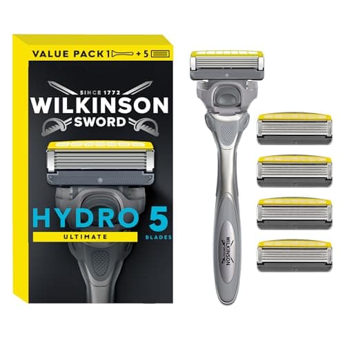 WILKINSON SWORD - Hydro 5 Ultimate Men's Razor | Shock Proof Technology | Hydrating Gel & Precision Blade | 1 Razor Handle + 5 Blade Refills - Image 3