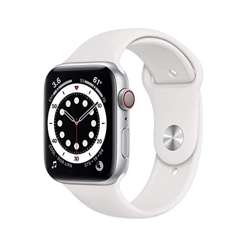Apple Watch Series 6 (GPS + Cellular, 44MM) Silver Aluminium Case with White Sport Strap (Refurbished) - Image 2