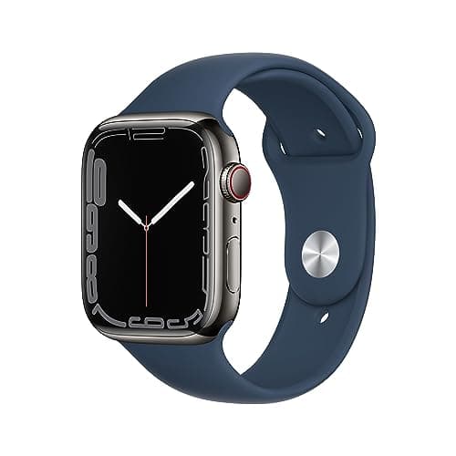Apple Watch Series 7 (GPS + Cellular, 45 mm) Smartwatch – Edelstahlgehäuse Graphit, Sportarmband Abyssblau – Regular. Fitnesstracker, Blutsauerstoff und EKGApps, Always-On Retina Display, Wasserschutz - Image 2