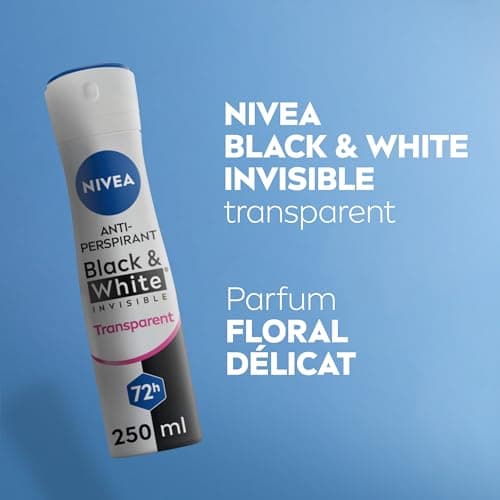 NIVEA Déodorant Spray Black & White Invisible (1 x 250 ml), déodorant femme anti-traces blanches et jaunes, anti-transpirant anti odeur & humidité, protection efficace 72 h, sans alcool - Image 7