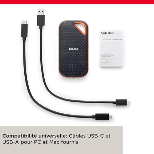 SanDisk Extreme PRO 1TB External Solid State Drive (Portable NVMe SSD, Up to 2000MB/s Read/Write, USB-C, IP65 Rated Dust and Water Resistant) Black - Image 5