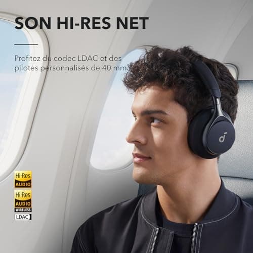 Soundcore Space One Bletooth Wireless Headphones with Active Noise Cancelling by Anker, 2X More Effective Human Voice Reduction, ANC 46H, App Control, LDAC Hi-Res Wireless Audio, Comfort - Image 5