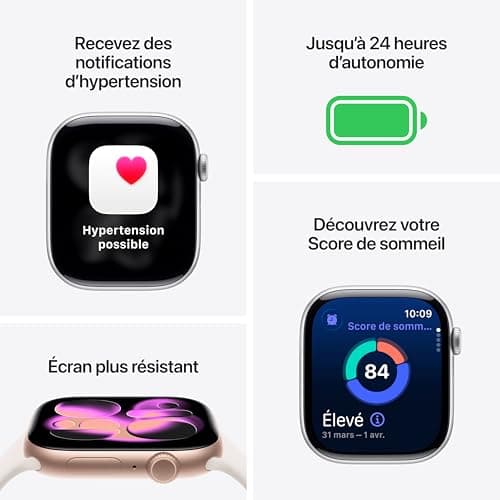 Apple Watch Series 11 [GPS 42mm] Smart Watch with Obsidian Case and Black Sport Band, Sleep Score, Activity Tracker, Health Tracker, Screen Always On - Image 4