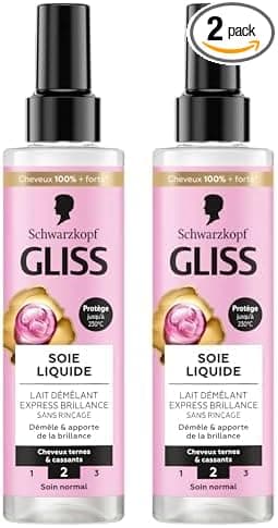 Schwarzkopf Gliss Express Detangling Milk Liquid Silk Shine Protects Up to 230°C Detangles & Brilliance Dull & Brittle Hair Normal Care Without Rinsing 200 ml - Image 1