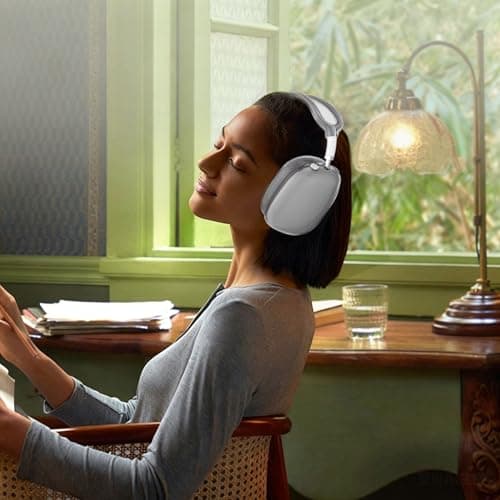 Fycyko 3 in 1 Case Compatible with Airpods Max (2024/2020), Transparent Silicone Cover, Perfectly Fits Apple AirPods Max Accessories - Transparent Black - Image 8
