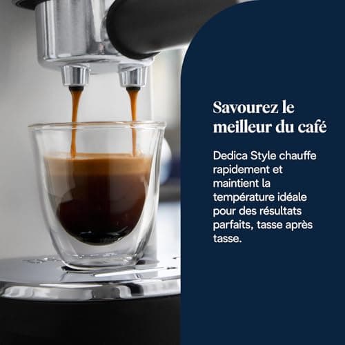 De'Longhi Dedica Style EC685.W, Stainless Steel Pump Coffee Machine for Ground Coffee or Pods, Espresso and Cappuccino Machine, 1.3L Tank, Anti-Drip System, White - Image 4