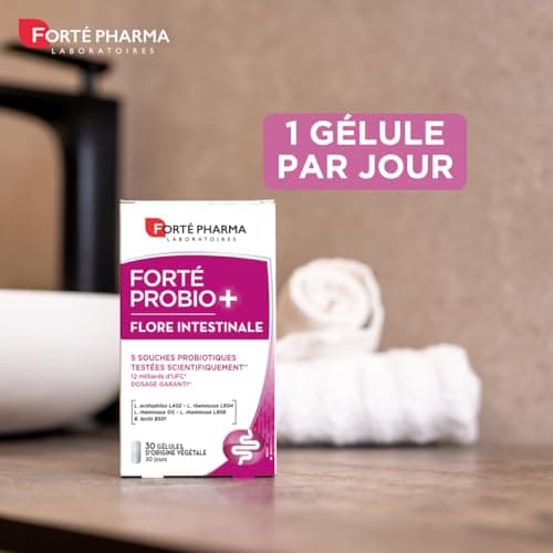 Forté Pharma - Forté Probio+ Intestinal Flora - Food supplement - Probiotic strains, intestinal comfort - Lactobacillus rhamnosus - Gastro-resistant capsules - 30 capsules, 1/day - Image 7