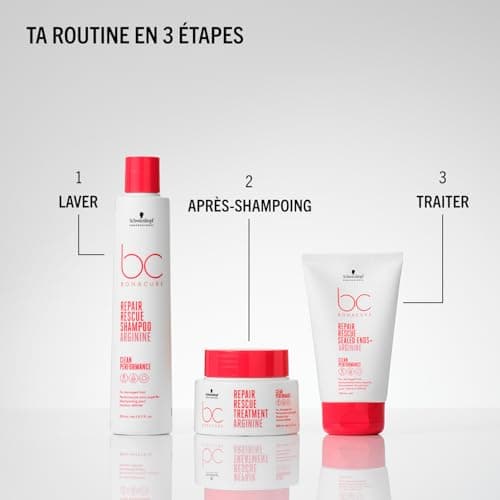 Schwarzkopf Professional Bonacure Repair Rescue Shampoo Pour Cheveux Abîmés Complexe De Soins Végan Avec Arginine Cell Equalizer Technology Hydratant Force Intérieure Sans Sulfate 250 ml - Image 8