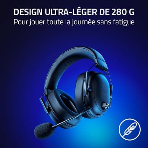 Razer Blackshark V2 Hyperspeed for PC - Ultralight E-Sports Wireless Gaming Headset 280g (Super Wide Band Microphone, 50mm Triforce Speaker, Sound Insulation Foam) White - Image 8