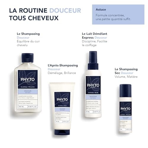 Phyto Paris - Douceur - Shampooing Douceur - Shampoing Doux Rééquilibrant - Protège le cuir chevelu - Soin des Cheveux Doux et Souples - Enrichi en Lait d'Avoine, Mauve Blanche et Prébiotiques - Image 6