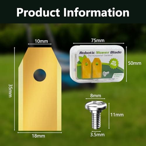 45 Replacement Blades for Lawnmower, Titanium Blades for All Husqvarna Automower, Gardena, Yardforce Robots (3g - 0.75mm) + 45 Screws - Image 3