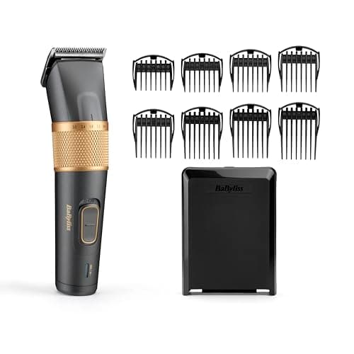 BaByliss - E987E - Tondeuse cheveux Graphite Precision - Lame en graphite ultra-durable - Utilisation avec ou sans fil - 26 hauteurs de coupe et 8 sabots cheveux - Rapidité et efficacité de coupe. - Image 2
