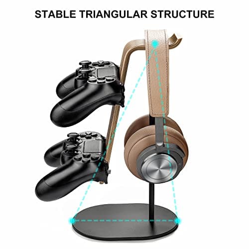Support de Manette et de Casque, en Aluminium et Bois, pour PS5, PS4, Xbox One, Nintendo Switch, Accessoires de Jeu de Bureau universels - Image 5