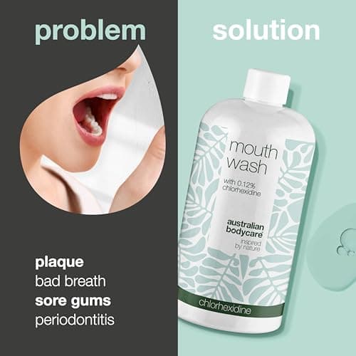 Mouthwash with Chlorhexidine & Tea Tree Oil - 500ml | Treats and Relieves Painful and Bleeding Gums | For Healthy Oral Hygiene Without Bad Breath | 100% Vegan - Image 4