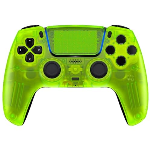 eXtremeRate Luna Redesigned Case for PS5 Controller BDM-010/020/030/040/050, Replacement Faceplate Touchpad Rings Buttons, Shell Cover Pad for PS5 Controller, Light Lime Green - Image 7