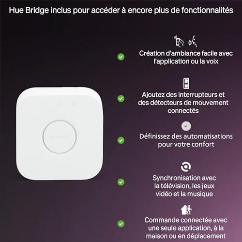 Philips Hue Essential Starter Kit with Bridge+3 Smart Bulbs GU10 Essential + Smart Button, WACA, 2200-6500K, Dimmable, Smart Bulb Compatible with Alexa, Google Assistant, Apple Home - Image 8