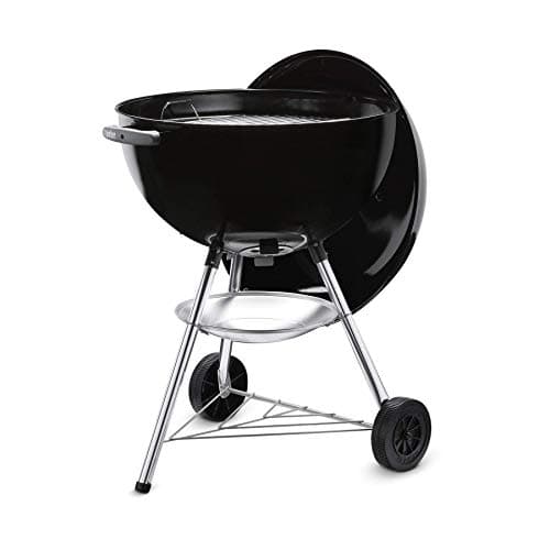 Weber Bar-B-Kettle Charcoal Barbecue / Enamelled Steel Bowl and Lid, 57 cm Cooking Surface, Ash Tray, Tripod and Wheels, Black/Silver - Image 6