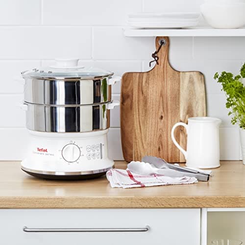 Tefal, Steamer, Healthy Cooking, Stainless Steel Bowls, Stackable, Timer, Auto Shut-off, Dishwasher Safe Parts, Convenient Series, VC145130 - Image 3