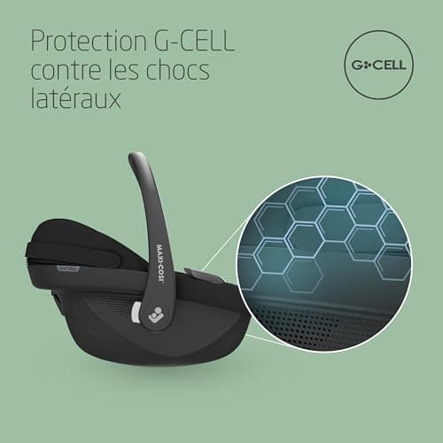 Maxi-Cosi Pebble S i-Size, Baby Car Seat, 0-15 Months, 0-13 kg, 40-83 cm, Isofix Lightweight Car Seat, Click & Go Installation, G-CELL Side Shock Protection, Reducer Cushion, Tonal Black - Image 6