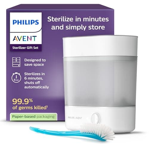 Philips Avent Steriliser Gift Set - Electric Steam Sterilizer with Bottle and Nipple Brush, Easy Cleaning and Sterilization of Bottles, Breast Pumps, SCF291/30 - Image 2