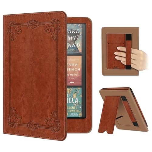 FINTIE Case for 7 inch Kindle Paperwhite (12th Generation, 2024) and Kindle Colorsoft (1st Generation, 2025/2024), Case with Kickstand, Card Compartment & Hand Strap, Vintage Brown - Image 2
