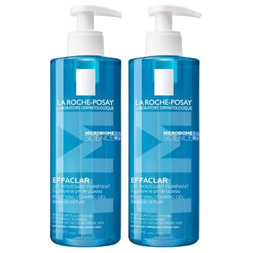 La Roche-Posay | Effaclar gel moussant purifiant nettoyant peau grasse | Nettoyant visage | Nettoie, purifie & réduit les imperfections | Pour peaux grasses, sensibles & acnéiques | Lot de 2 x 400ml - Image 2