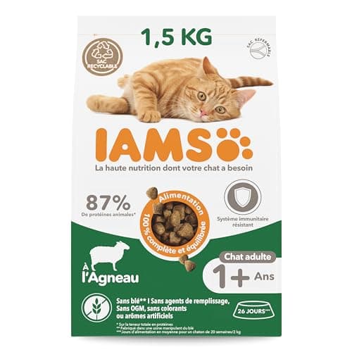 IAMS Vitality - Croquettes Premium Chats Adultes 100% Complètes Et Ã‰quilibrées - A L'Agneau - Sans OGM Colorant Arôme Artificiel - Sac Refermable 1,5 - Image 4