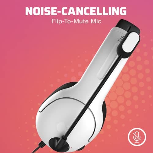 Pdp Gaming Lvl40 Stereo Casque avec Mic pour Nintendo Switch - Pc, Ipad, Mac, laptop Compatible - Noise Cancelling Microphone, Lightweight, Soft Compourt On Ear Headphones, 3.5 Mm Jack - Noir-Blanc - Image 5
