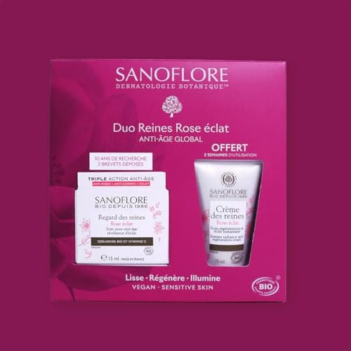 Coffret Sanoflore Soins Anti-Âge Bio – Crème Visage Anti-âge 15 ml + Crème Yeux Anti-rides 15 ml – Corrige les signes de l'âge – Soins Visage Éclat & Fermeté - Idée Cadeau Beauté Femme Noël 2025 - Image 3
